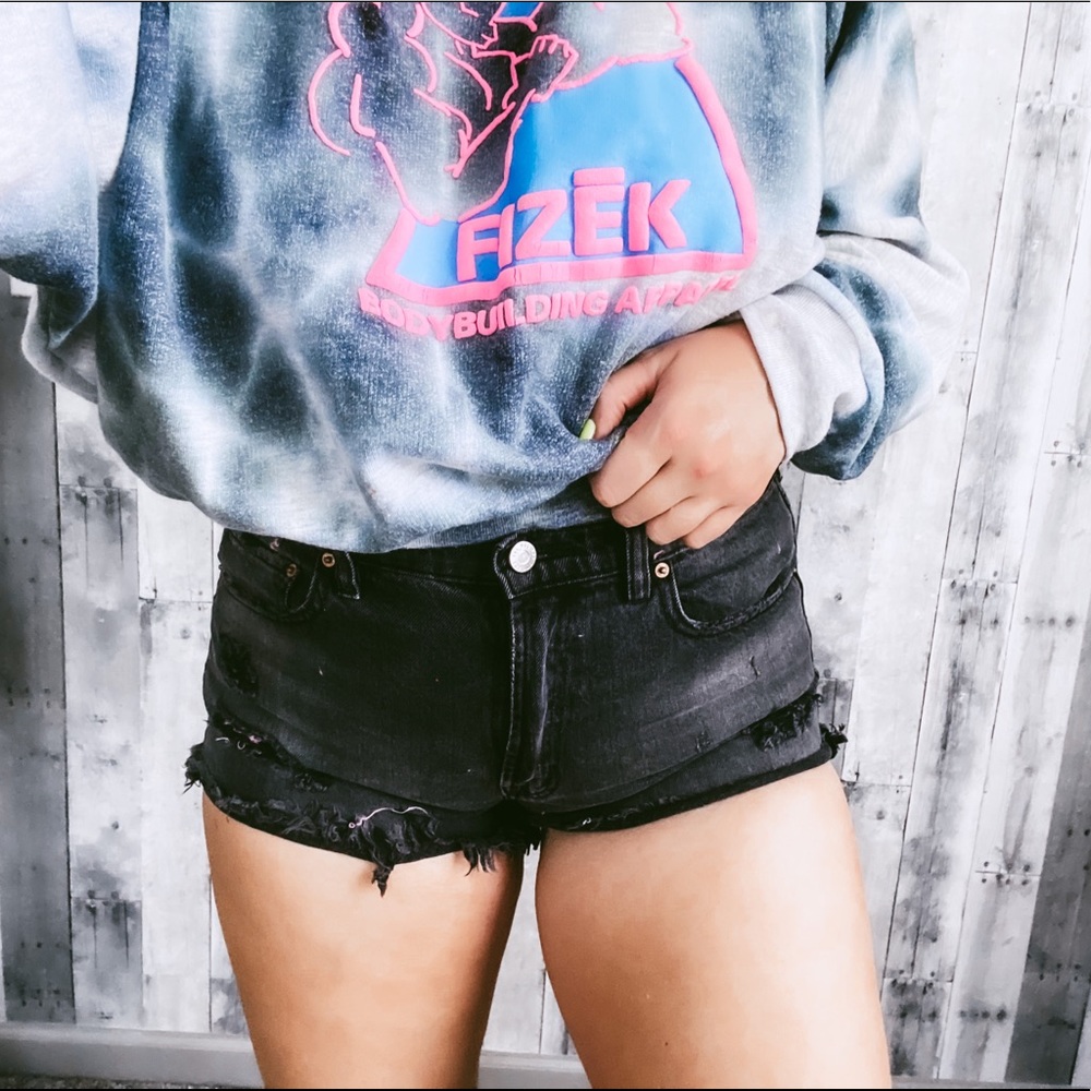 BDG urban outfitters distressed black jean shorts